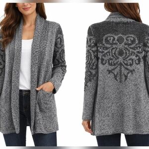 NWOUT Marni Charcoal and Black Patterned Cardigan, Size S